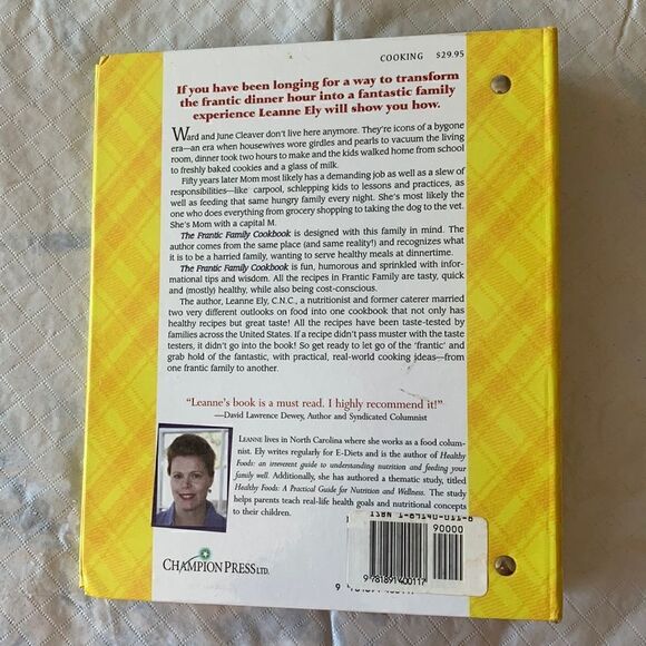 Cookbook Hardcover Binder Frantic Family Cookbook Leanne Ely - Picture 3 of 13